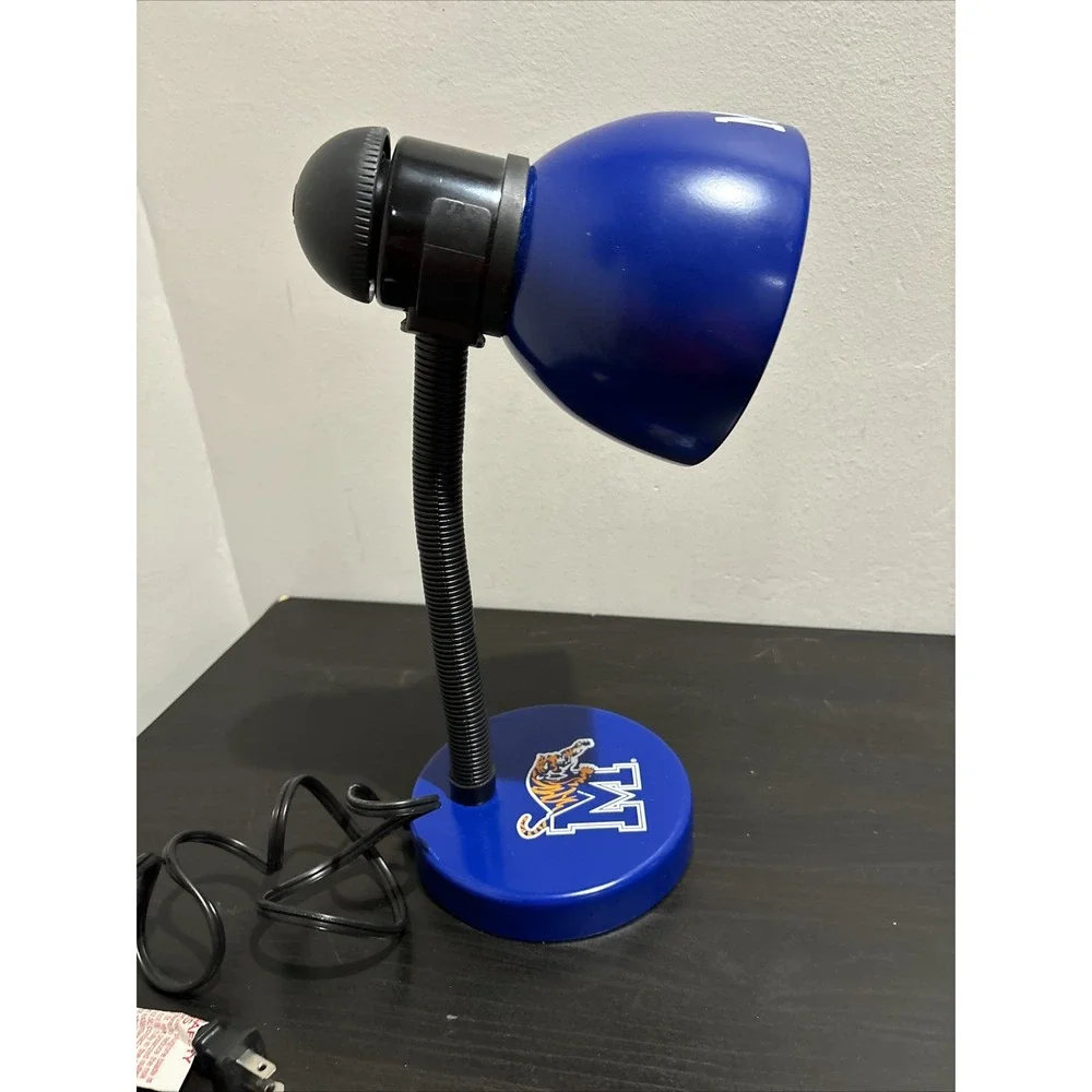 Vintage University Of Memphis Tigers Football Blue Adjustable Desk Table Lamp